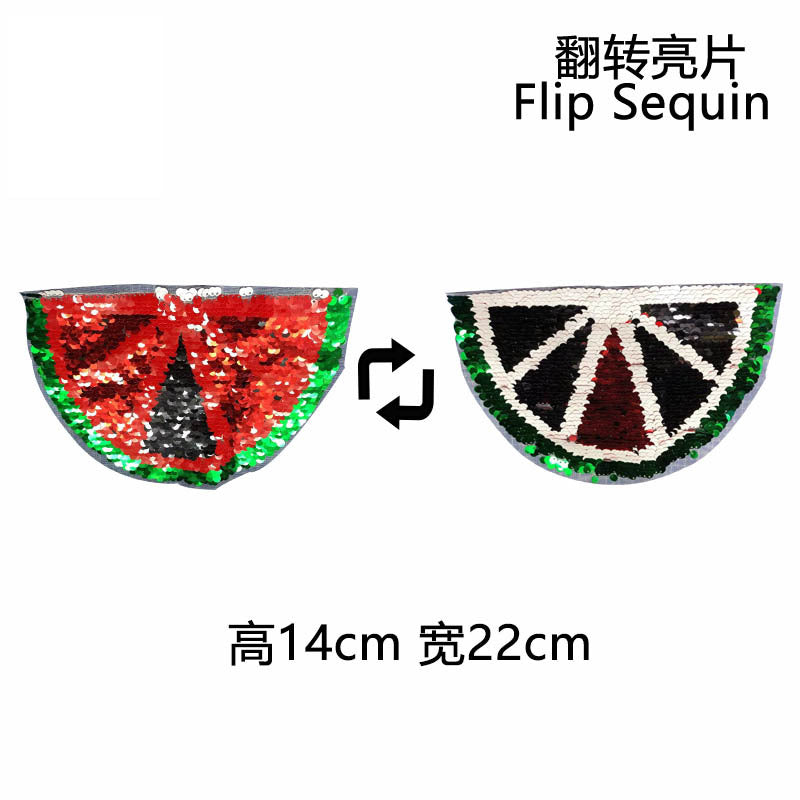 Wholesale Watermelon Sequin Flip Patch Strawberry Flip Sequin Patch